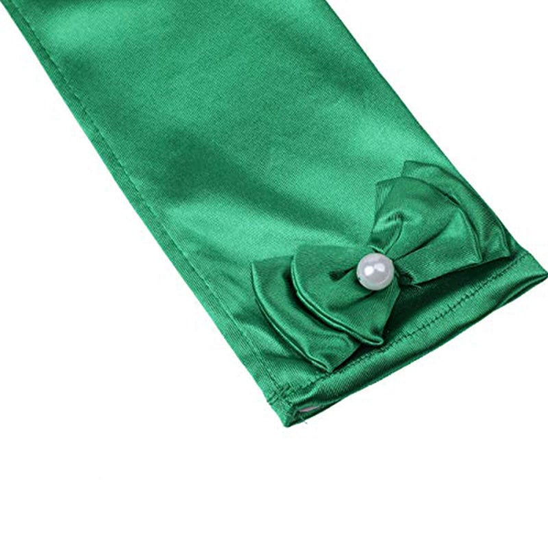 Orgrimmar Princess Dress Up accessories For Belle Gloves Princess Tiara Crown Wand Necklaces For Kids (Green) - Image 2